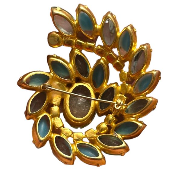Vintage Mid-Century Juliana D&E Givre Blue Navette Stones Brooch & Clip On Earri - Picture 4 of 6